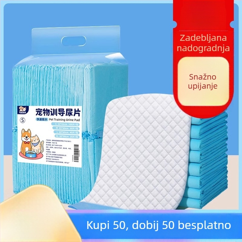 Jednokratna podloga za mokrenje kućnih ljubimaca — debela, deodorirajuća, vrlo upijajuća; za pse, mačke i zečeve