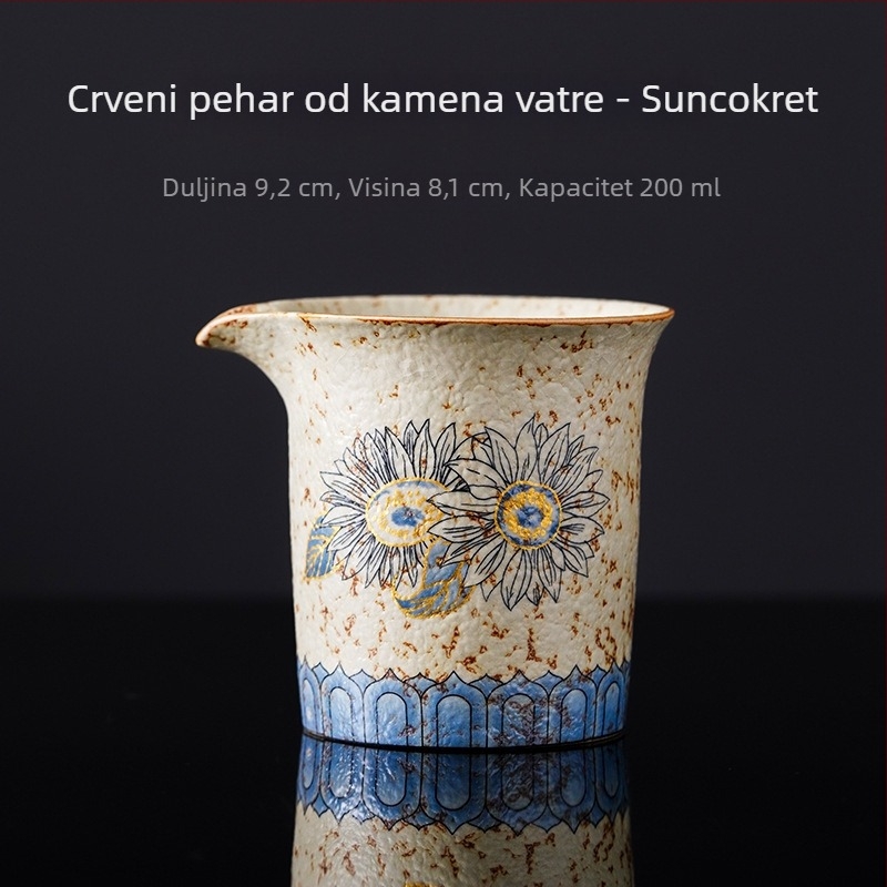 Plavo-bijeli porcelanski Gongdao čašica s crvenom glazurom, posuda za čaj i izjednačavajuća šalica, luksuzni kućni set za čajnu ceremoniju