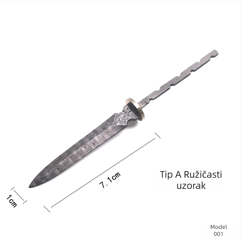 7 cm Damask čajni nož blank – čajni mač blank, čajna igla blank – poluproizvodi za ceremoniju čaja 001
