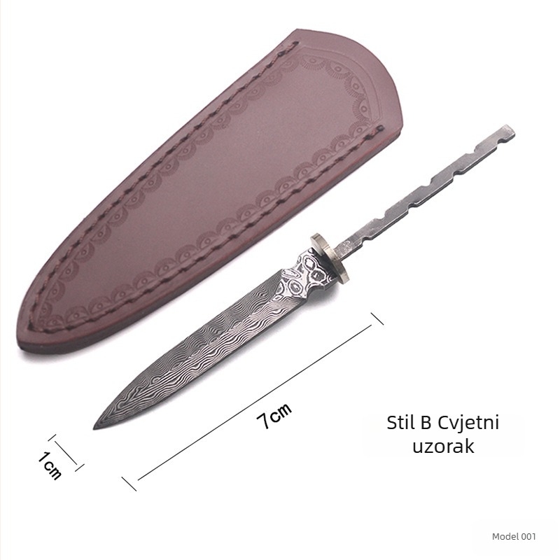 7 cm Damask čajni nož blank – čajni mač blank, čajna igla blank – poluproizvodi za ceremoniju čaja 001