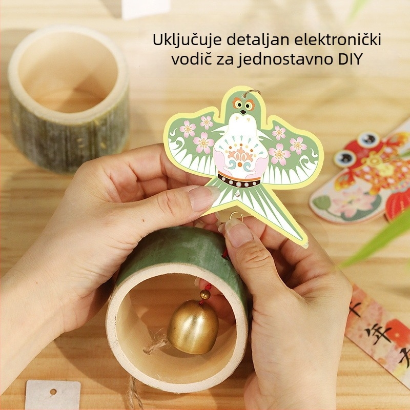 Bambusovi cijevni zvonovi, pleteni bambusovi zvonovi, viseće dekoracije u kineskom stilu, DIY kreativni set