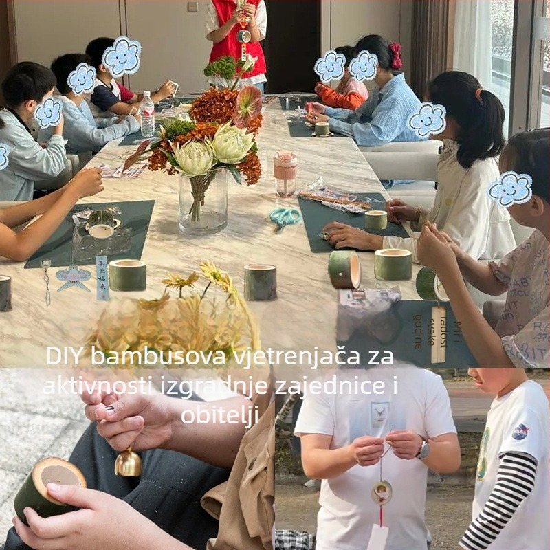 Bambusovi cijevni zvonovi, pleteni bambusovi zvonovi, viseće dekoracije u kineskom stilu, DIY kreativni set