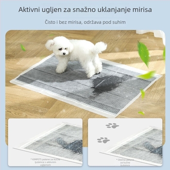 Podloge za mokĉe za kućne ljubimce s aktivnim ugljenom, deblje, dezodorirajuće, upijajuće, 100 komada