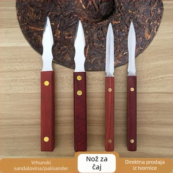 Nerđajući čelik Pu'er čaj-nož i čajna igla, ručno izrađeni set pribora za čaj, mogućnost otiska logotipa, poklon