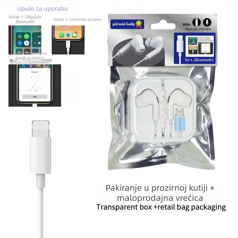 Žičane in-ear slušalice s inline kontrolom, Type-C digitalno dekodiranje, 3.5 mm AUX, za Apple i Samsung