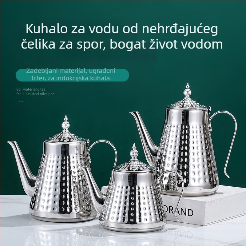 Nehrđajući čajnik s filtrom, za indukcijske ploče, velik kapacitet, lagani luksuzni stil, za pripremu čaja