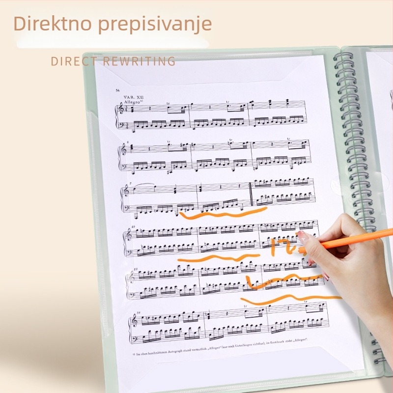 A4 format prepisiva fascikla za bilješke za klavir, s antiodraznom zaštitom očiju
