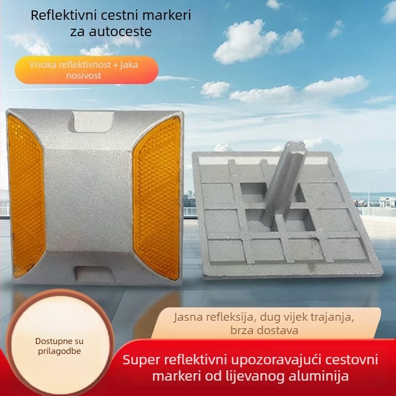 Aluminijski reflektirajući cestovni bodovi, jednostrani i dvostrani, podignuti prometni znakovi