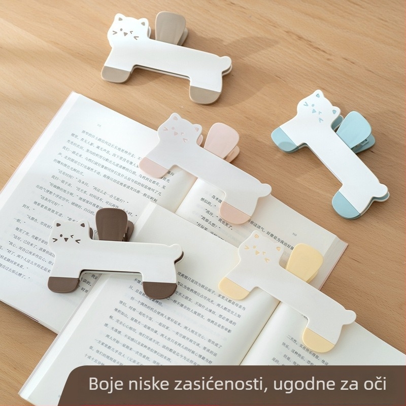 Slatki klip za knjigu s mačićem, čvrsti držač knjige, uredski pribor, mapa za datoteke, školski klip za papire, ispitni klip, klip za ulaznice