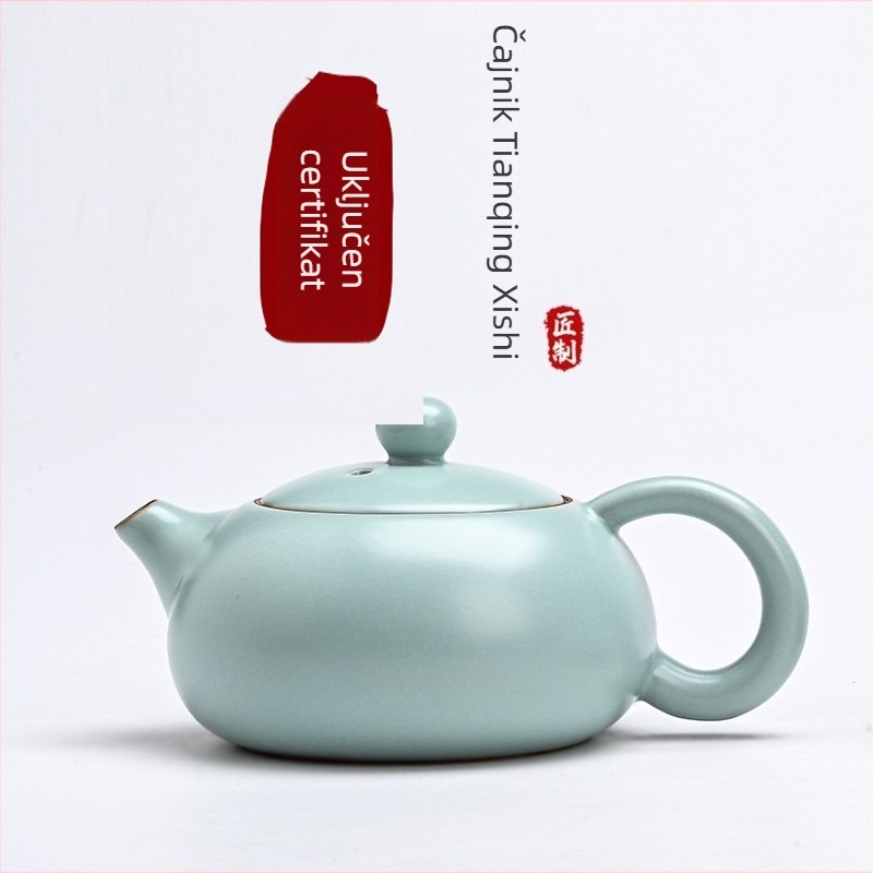 Čajnik Ru Kiln Celadon s pukotinskom glazurom, Xi Shi stil, keramički set za Kung Fu čaj, za kućnu upotrebu