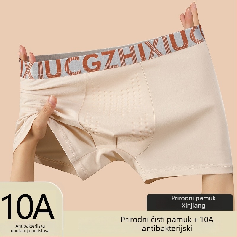 10A antibakterijske muške gaćice, prozračne, brzo sušeće, sportski stil, pamuk, njega Cordycepsa, poklon kutija