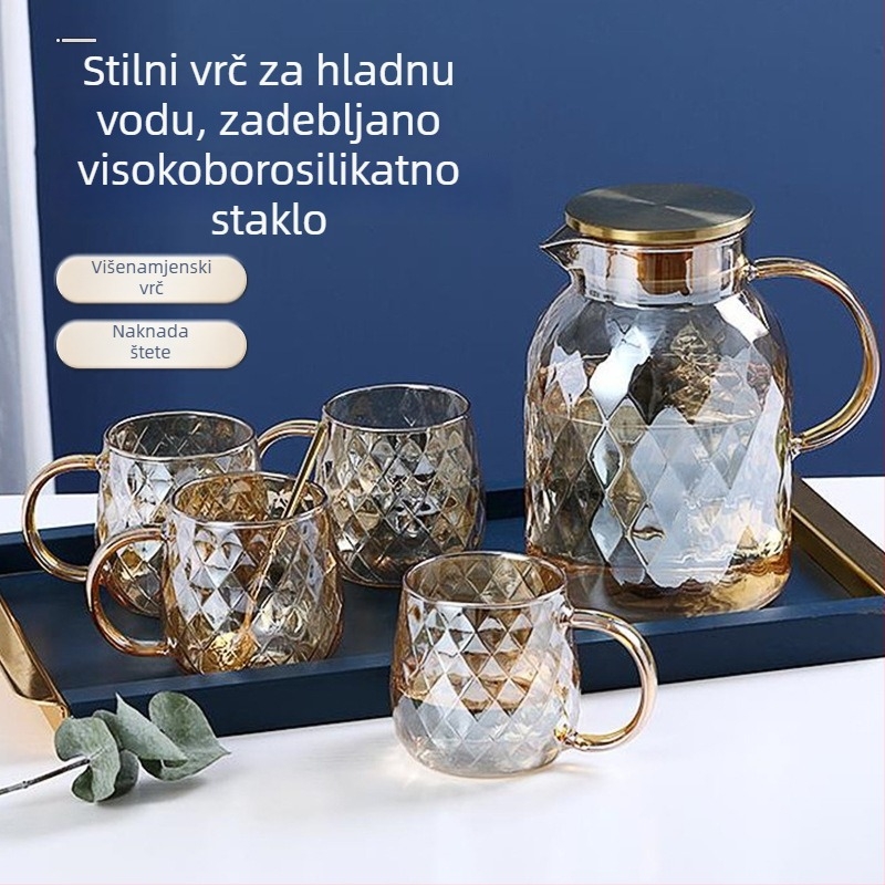 Japanskog stila set čajnika od borosilikatnog stakla za hladno pripremanje čajeva, sokova i napitaka