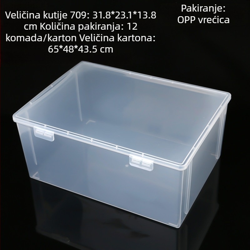 Prozirna PP visoka plastična kutija za uredske potrepštine, dokumente, nakit i manikuru