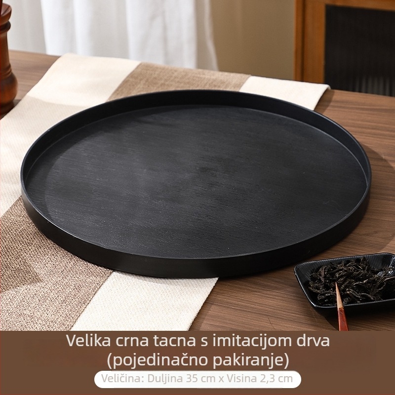 Okrugli PP pladanj s imitacijom drveta – za čaj i piće, voće i kruh, kućnu i hotelsku uporabu