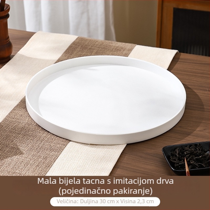 Okrugli PP pladanj s imitacijom drveta – za čaj i piće, voće i kruh, kućnu i hotelsku uporabu