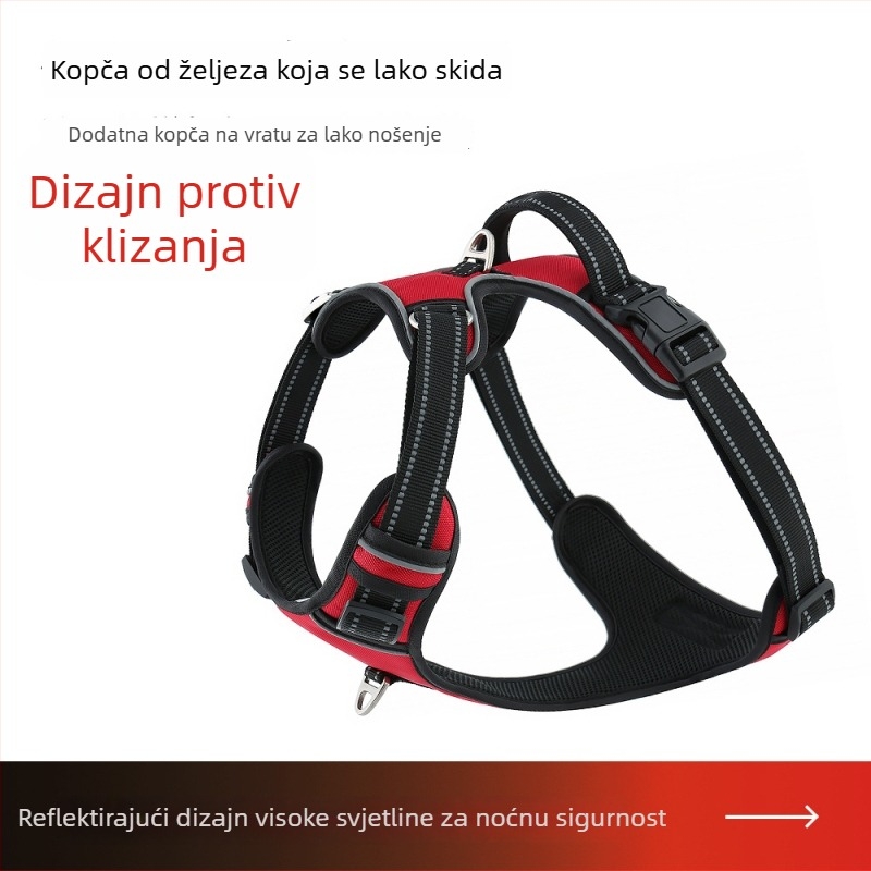 Harnes otporan na eksploziju za velike i srednje pse, prozračni vest-stil, izvlačni anti-gubitak