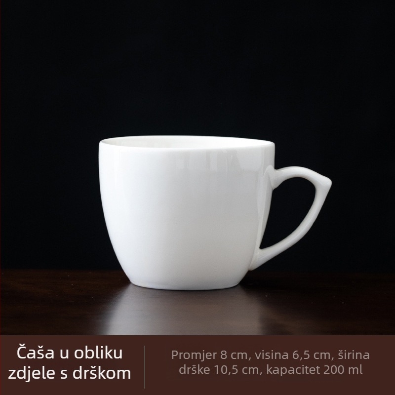Bijela porcelanska čajna šalica s držačem, keramički Kung Fu čajni set, zaštita od opeklina, mala čašica vode, za dom i ured