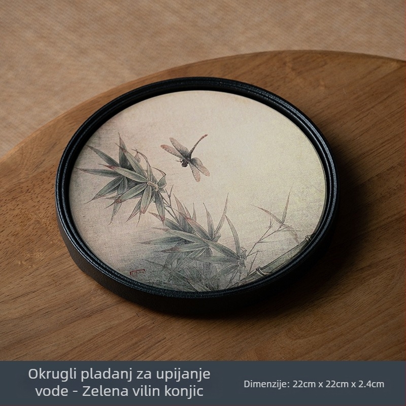 Crni keramički čajni pladanj s držačem za čajnik, kineska inspiracija, Kung Fu čajni set za dom, kompaktna mala čajna ploča