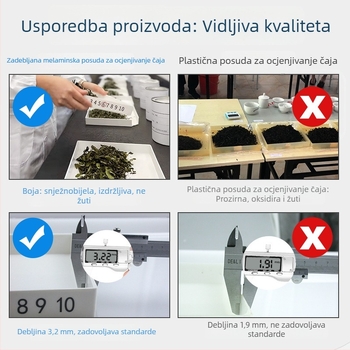 Tava za uzorke čaja za ocjenjivanje – bijela melaminska pladnja za izlaganje, kineski stil, jednostavan dizajn