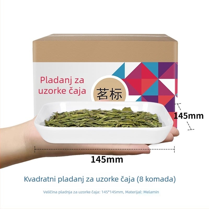 Tava za uzorke čaja za ocjenjivanje – bijela melaminska pladnja za izlaganje, kineski stil, jednostavan dizajn