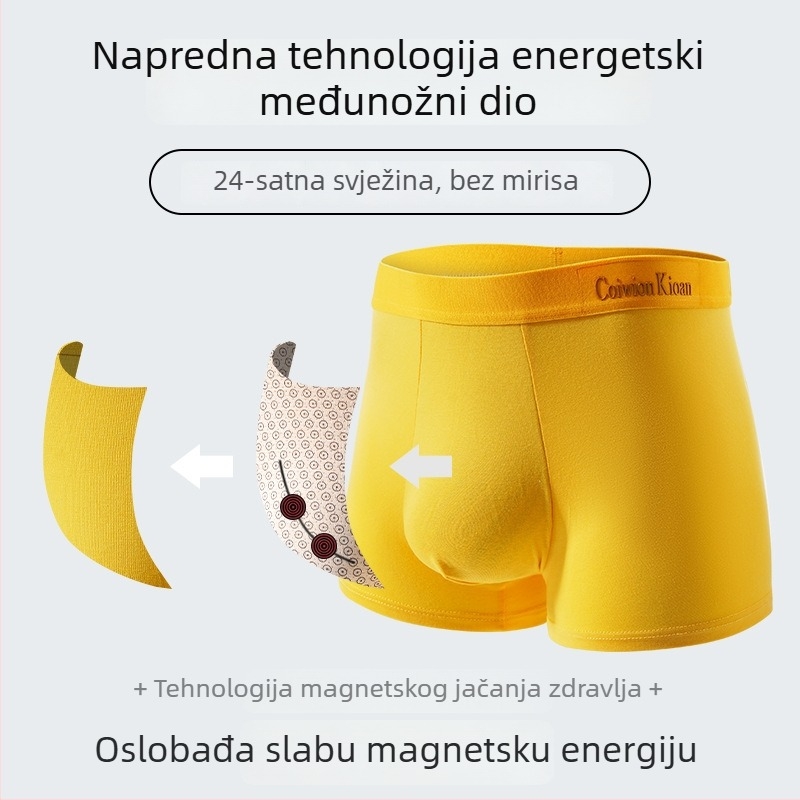 Muške bokserice od modalnog materijala s magnetskom termosenzornom tehnologijom, prozračne i udobne, jednobojne.