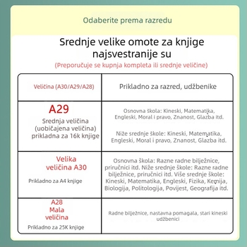 Auspicious Bird Prozirni ojačani omot za knjigu, PP materijal, ekološki, vodootporan, za učenike, veličine A4/16K/25K, komplet