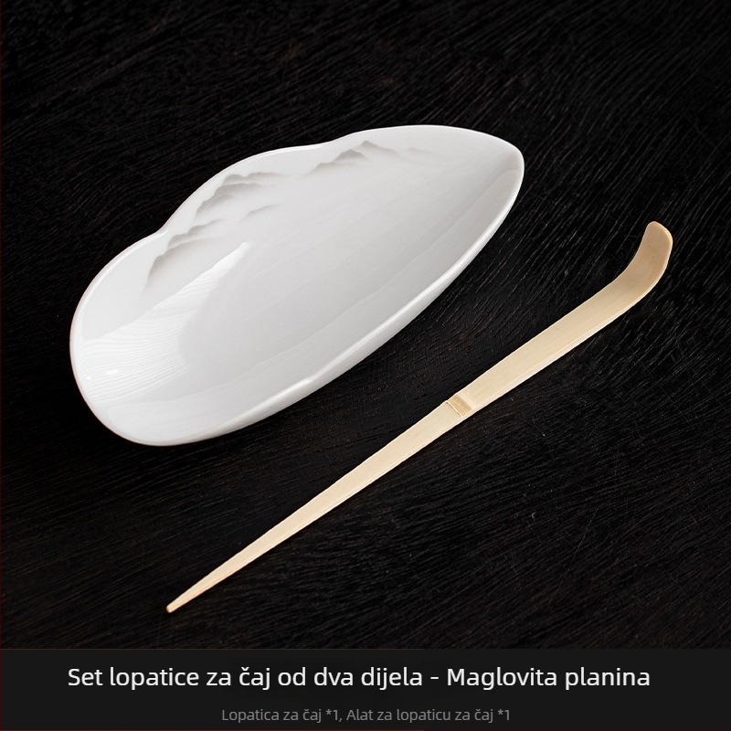 Set za čaj od bijelog nefritnog porculana za kućnu upotrebu, keramička čajna žličica, čajna lopatica, dodaci za čajnu ceremoniju Gongfu, čajna umjetnost