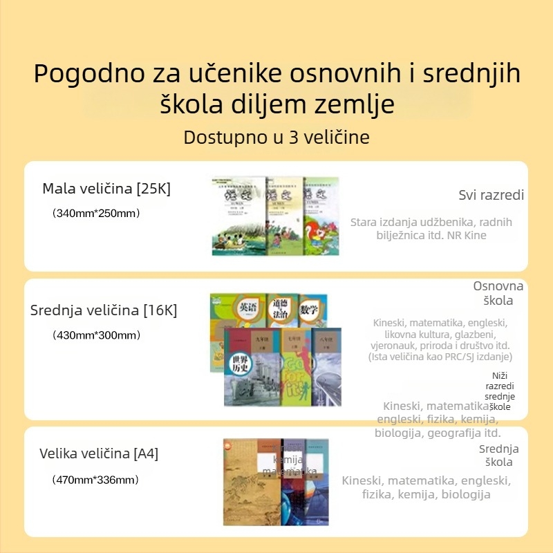 Newsey NS876 Antislip navlaka za knjige, prozirna vodootporna zaštitna futrola za A4 učenike