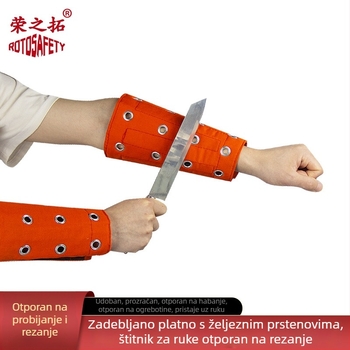 Rongzituo Željezni obruč nadlaktice – otporan na posjekotine, debela platna, otporna na habanje i prozračna, s čeličnom trakom za industriju stakla
