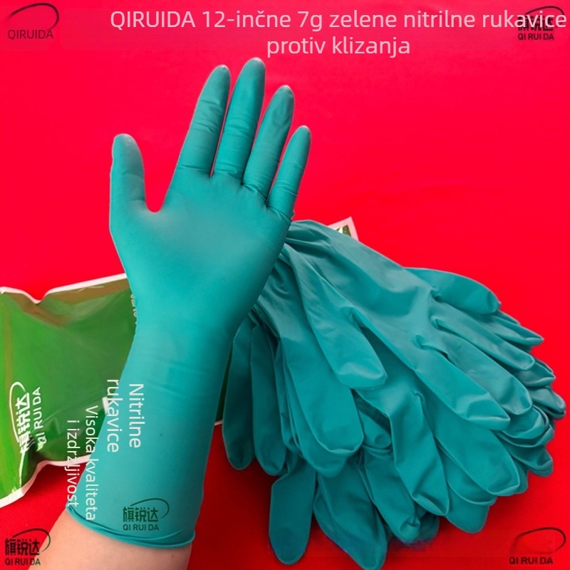 Qiruida nitrilne rukavice 12 inča, 7 g, prehrambene klase, antistatične, za kućanstvo, akvakulturu, kemijsku industriju, ugostiteljstvo i održavanje strojeva