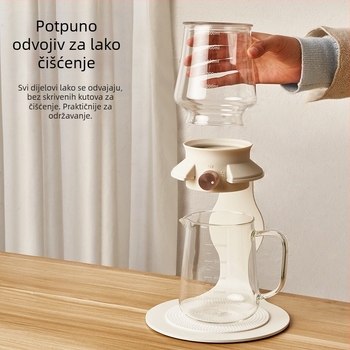Pametni čajnik za pripremu čaja, novi kineski stil, stakleni set za hladno infuziranje s odjeljivim čajnikom i kapanjem leda