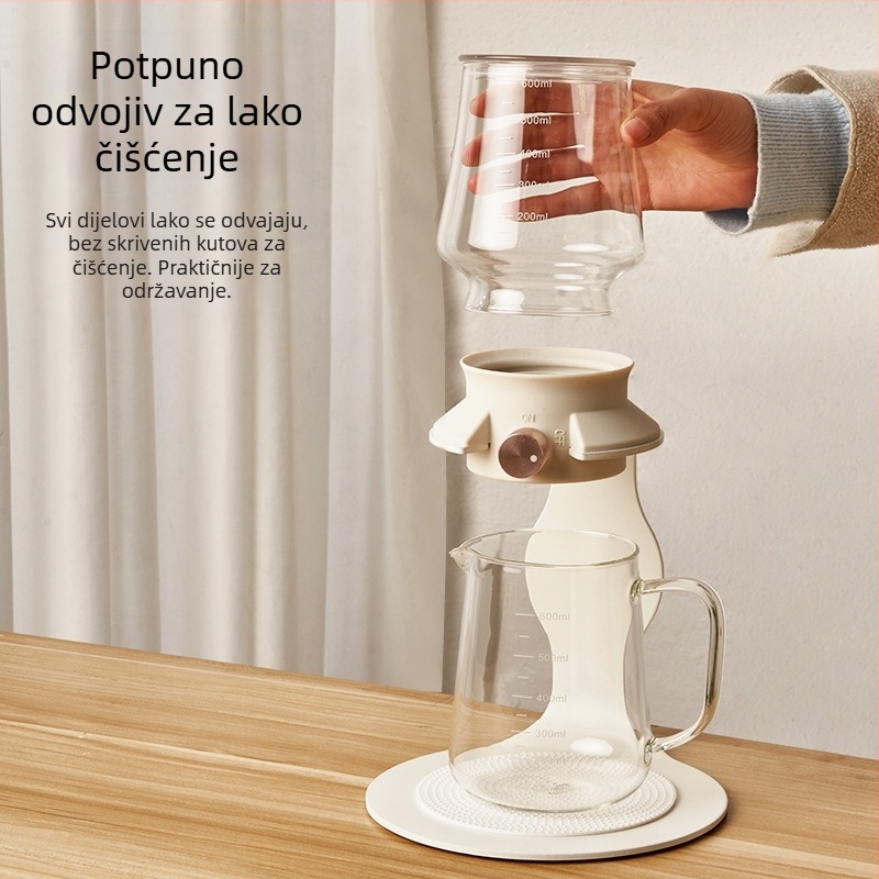 Pametni čajnik za pripremu čaja, novi kineski stil, stakleni set za hladno infuziranje s odjeljivim čajnikom i kapanjem leda