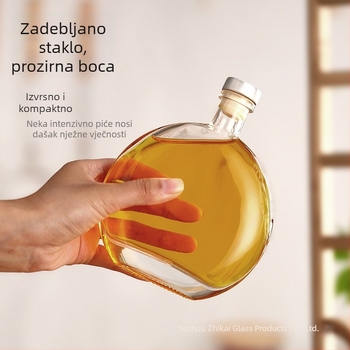 Kreativna okrugla staklena boca za hladno kuhanje čaja, prozirna boca za napitke s mogućnošću tiskanja logotipa, prazna boca za doziranje