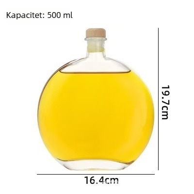 Kreativna okrugla staklena boca za hladno kuhanje čaja, prozirna boca za napitke s mogućnošću tiskanja logotipa, prazna boca za doziranje