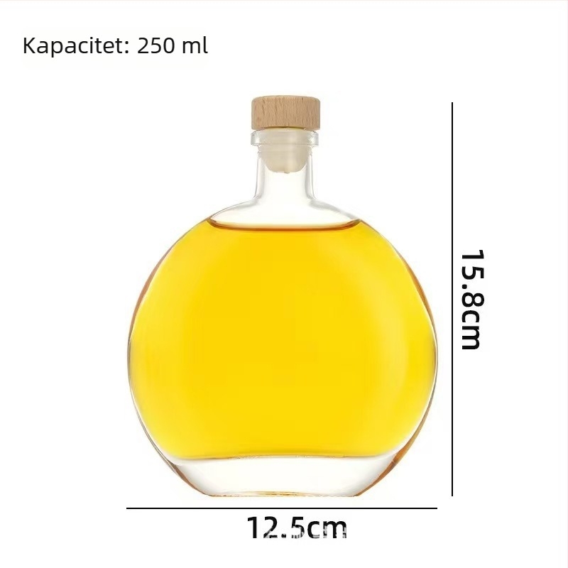 Kreativna okrugla staklena boca za hladno kuhanje čaja, prozirna boca za napitke s mogućnošću tiskanja logotipa, prazna boca za doziranje