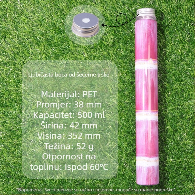 Prozirna PET boca za napitke s poklopcem, jednokratna, 700 ml, Sugarcane Milk Tea
