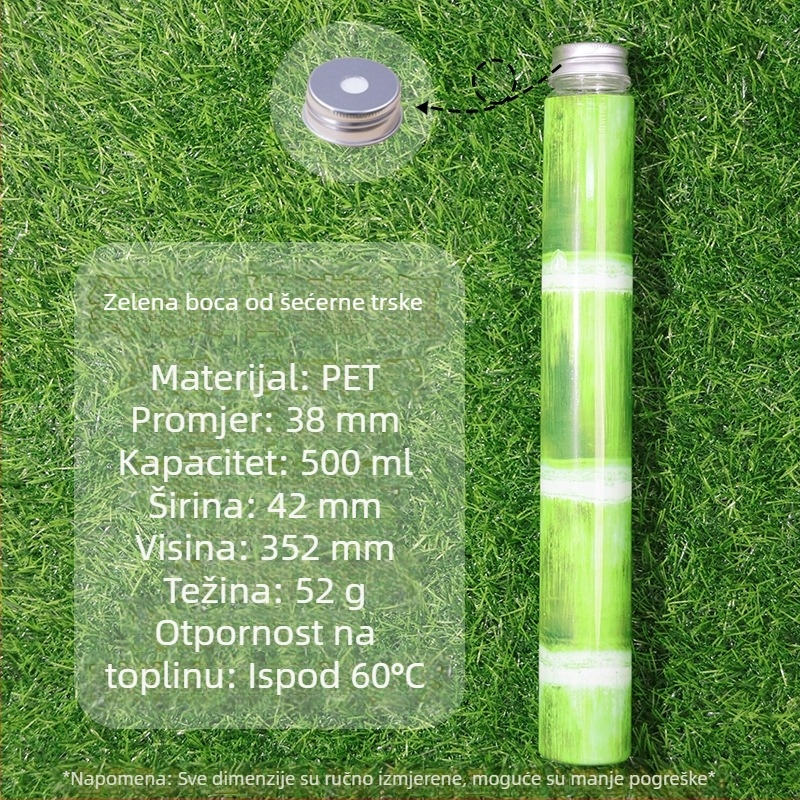 Prozirna PET boca za napitke s poklopcem, jednokratna, 700 ml, Sugarcane Milk Tea