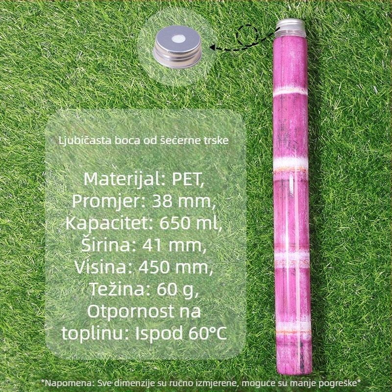 Prozirna PET boca za napitke s poklopcem, jednokratna, 700 ml, Sugarcane Milk Tea