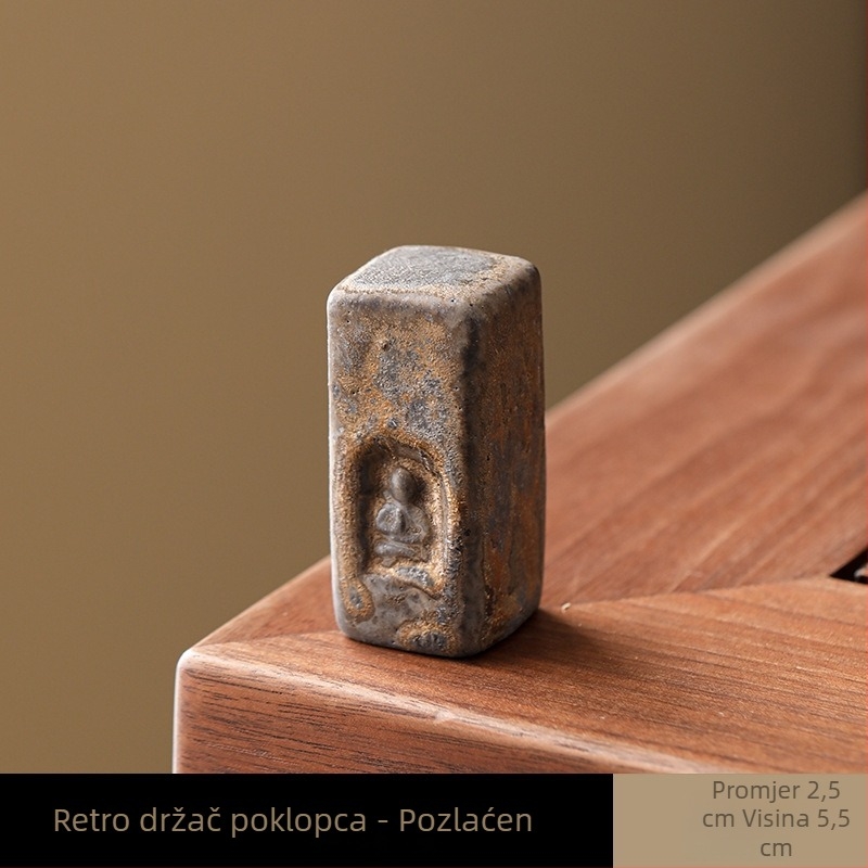 Velika retro držač poklopca čajnika od purpurne gline, željezni držač poklopca, antički keramički poklopac zdjela – pribor za čajnu ceremonialu