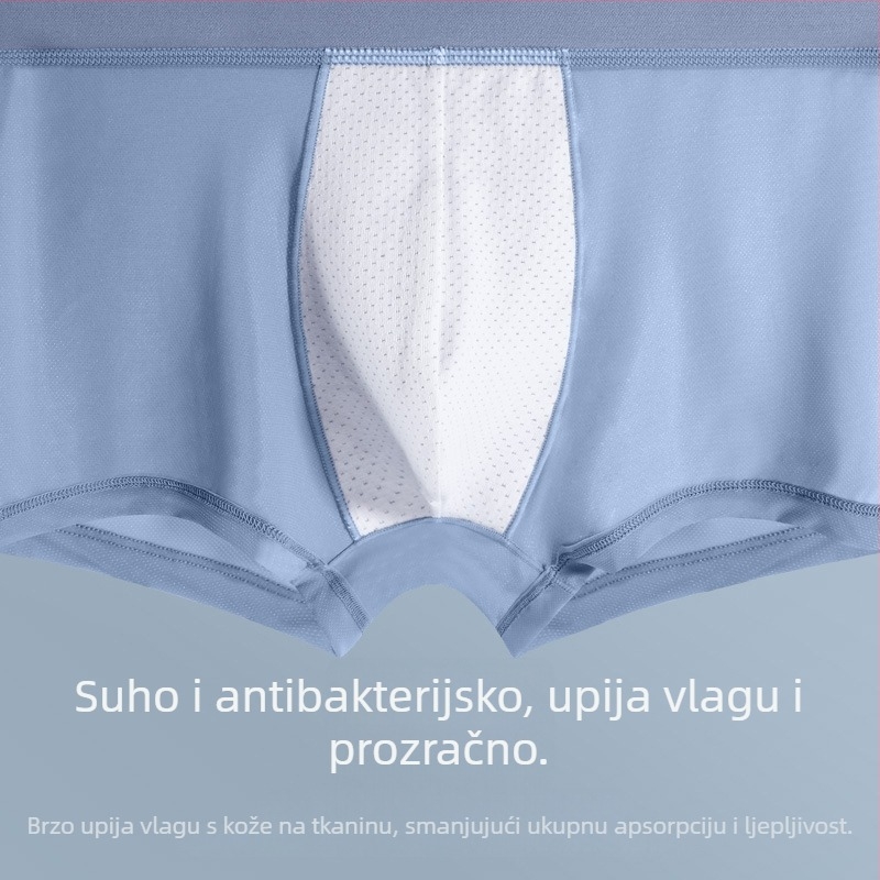 Muške prozračne bokserice od najlona, osvježavajući osjećaj, mrežasti paneli i antibakterijska podstava