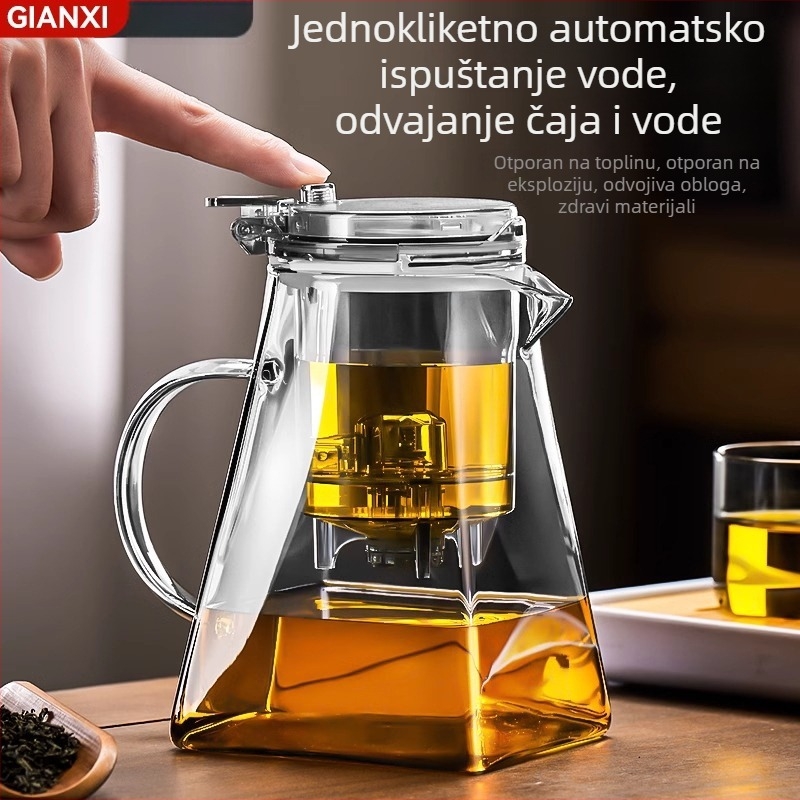 Čajnik od borosilikatnog stakla s filtrom, kućna upotreba, jednostavan stil