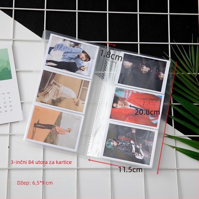 Minimalistički fotoalbum za fotografije 3–7 inča i kartice ulaznica