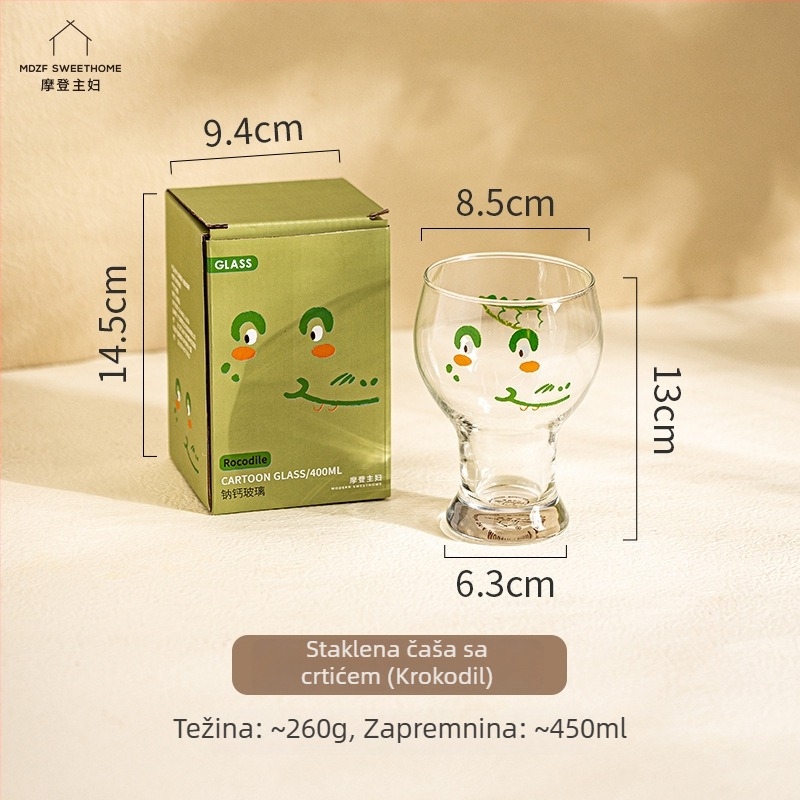 Staklena čaša za pivo s personaliziranim kreativnim motivom životinja za kućnu upotrebu