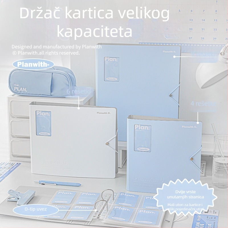 RosyPosy Planwith Buckle – Veliki kapacitet albuma za kartice s izmjenjivim listovima, 25 stranica, za kartice i putne karte