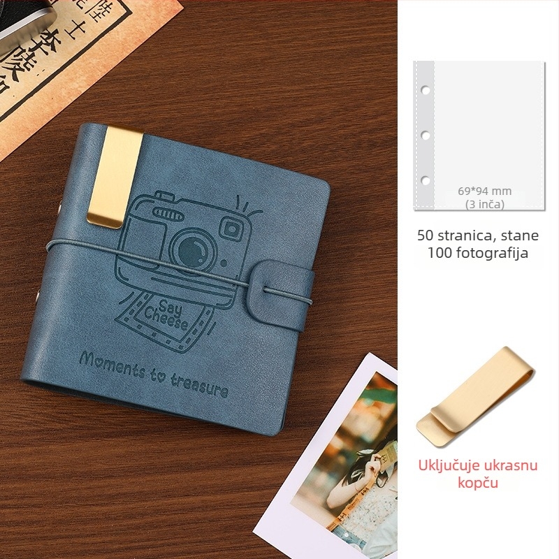 Veliki kapacitet retro foto-album s izmjenjivim stranama za Polaroid fotografije, DIY album kartica za putovanja 3 inča