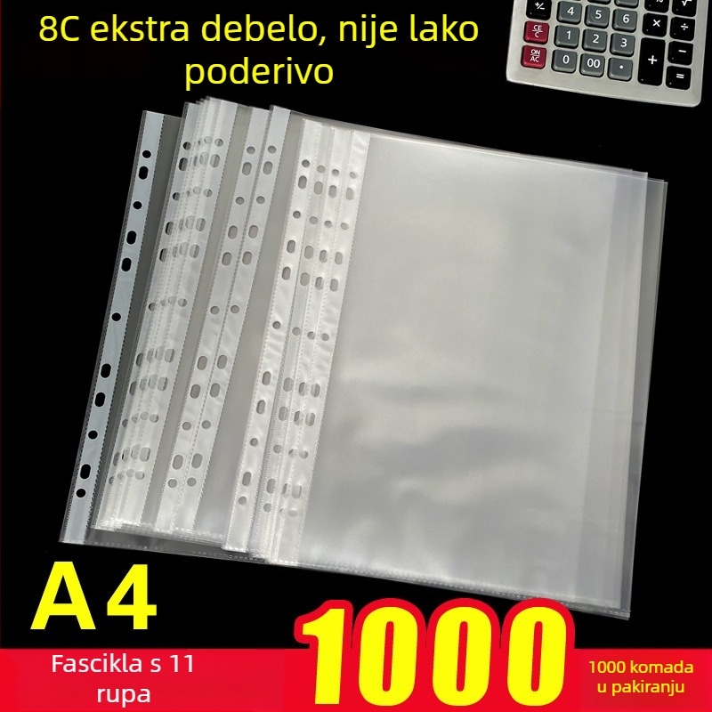 Meiluo 11-rupe prozirna PVC dokument torba A4 — vodootporan spremnik za dokumente s mogućnošću umetanja stranica