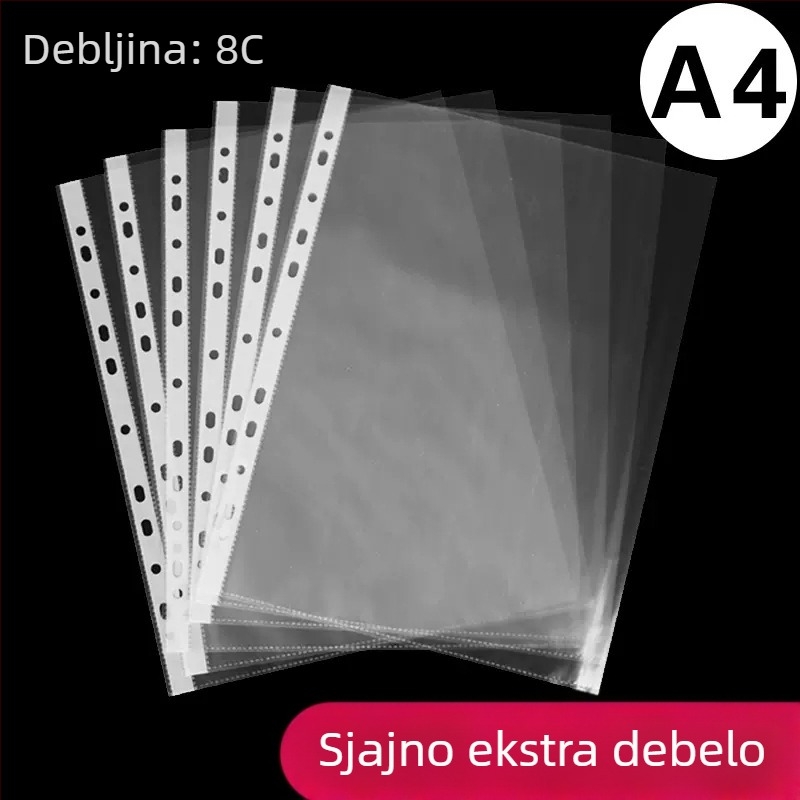 Meiluo 11-rupe prozirna PVC dokument torba A4 — vodootporan spremnik za dokumente s mogućnošću umetanja stranica