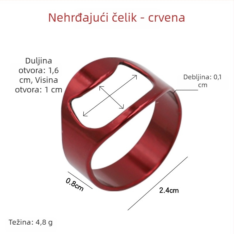 Nehrđajući čelični prsten za otvaranje boca – kreativni otvarač za pivo, kuhinjski gadget