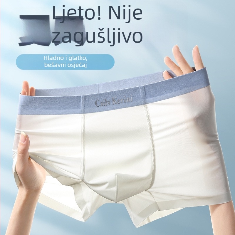 Muške gaćice od ledene svile, lagane i prozračne mrežaste tkanine, bezšivne, antibakterijske, za ljeto