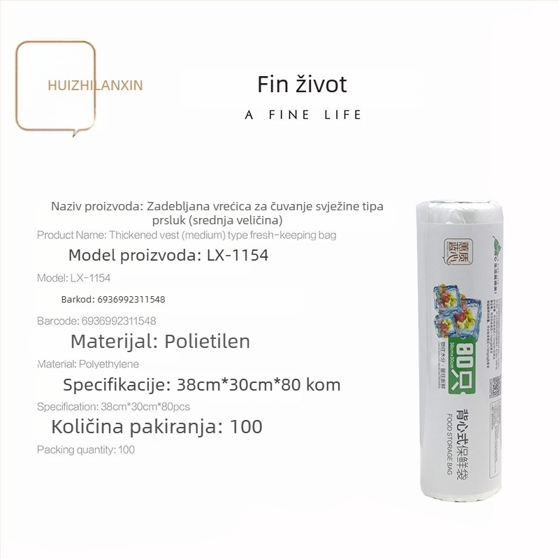 Vrećice za čuvanje svježine plavog srca, plastične vrećice za domaću upotrebu, sigurne za hladnjak i zamrzivač, otporne na visoke temperature, deblje